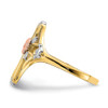 Lex & Lu 14k Yellow and Rose Gold w/Rhodium Cross with Flower Ring Size 7 - 3 - Lex & Lu