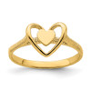 Lex & Lu 14k Gold Polished Textured Heart w/Heart Frame Ring Size 7 LALK5745 - Lex & Lu