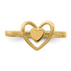 Lex & Lu 14k Gold Polished Textured Heart w/Heart Frame Ring Size 7 LALK5745 - 5 - Lex & Lu