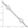 Lex & Lu Sterling Silver Polished Flower Anklet 9'' LAL23786 - 7 - Lex & Lu