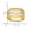 Lex & Lu 14k Yellow Gold w/Rhodium Polished Triple Wave Cut-out Ring Size 7 - 4 - Lex & Lu