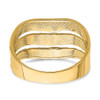 Lex & Lu 14k Yellow Gold w/Rhodium Polished Triple Wave Cut-out Ring Size 7 - 6 - Lex & Lu