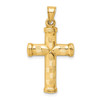 Lex & Lu 14k Yellow Gold Hollow D/C Cross Pendant LALK6401 - 3 - Lex & Lu