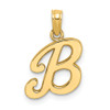 Lex & Lu 14k Yellow Gold Polished B Script Initial Charm - Lex & Lu