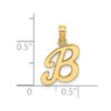 Lex & Lu 14k Yellow Gold Polished B Script Initial Charm - 3 - Lex & Lu