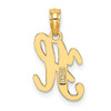 Lex & Lu 14k Yellow Gold Polished H Script Initial Charm - 4 - Lex & Lu