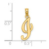 Lex & Lu 14k Yellow Gold Polished I Script Initial Charm - 3 - Lex & Lu