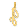 Lex & Lu 14k Yellow Gold Polished J Script Initial Charm - 4 - Lex & Lu