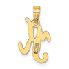 Lex & Lu 14k Yellow Gold Polished K Script Initial Charm - 4 - Lex & Lu