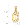 Lex & Lu 14k Yellow Gold Polished O Script Initial Charm - 3 - Lex & Lu