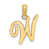 Lex & Lu 14k Yellow Gold Polished W Script Initial Charm - Lex & Lu