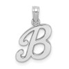 Lex & Lu 14k White Gold Polished B Script Initial Charm - Lex & Lu