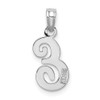 Lex & Lu 14k White Gold Polished E Script Initial Charm - 4 - Lex & Lu