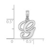 Lex & Lu 14k White Gold Polished G Script Initial Charm - 3 - Lex & Lu