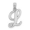 Lex & Lu 14k White Gold Polished L Script Initial Charm - Lex & Lu