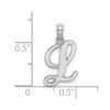 Lex & Lu 14k White Gold Polished L Script Initial Charm - 3 - Lex & Lu