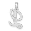 Lex & Lu 14k White Gold Polished L Script Initial Charm - 4 - Lex & Lu