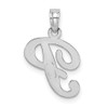 Lex & Lu 14k White Gold Polished P Script Initial Charm - 4 - Lex & Lu