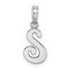 Lex & Lu 14k White Gold Polished S Script Initial Charm - Lex & Lu