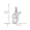 Lex & Lu 14k White Gold Polished T Script Initial Charm - 3 - Lex & Lu