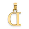 Lex & Lu 14k Yellow Gold Polished D Block Initial Charm - 4 - Lex & Lu