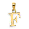 Lex & Lu 14k Yellow Gold Polished F Block Initial Charm - Lex & Lu