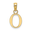 Lex & Lu 14k Yellow Gold Polished O Block Initial Charm - Lex & Lu