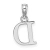 Lex & Lu 14k White Gold Polished D Block Initial Charm - 4 - Lex & Lu