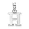 Lex & Lu 14k White Gold Polished H Block Initial Charm - Lex & Lu