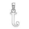 Lex & Lu 14k White Gold Polished J Block Initial Charm - 4 - Lex & Lu