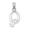 Lex & Lu 14k White Gold Polished Q Block Initial Charm - 4 - Lex & Lu