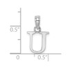 Lex & Lu 14k White Gold Polished U Block Initial Charm - 3 - Lex & Lu