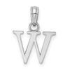 Lex & Lu 14k White Gold Polished W Block Initial Charm - 4 - Lex & Lu