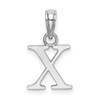 Lex & Lu 14k White Gold Polished X Block Initial Charm - Lex & Lu