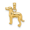 Lex & Lu 14k Yellow Gold 2D Greyhound Dog Charm - Lex & Lu