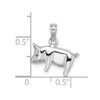 Lex & Lu 14k White Gold 3D Polished Pig with Curly Tail Charm - 3 - Lex & Lu