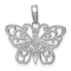 Lex & Lu 14k White Gold Filigree Butterfly Charm - 3 - Lex & Lu