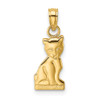 Lex & Lu 14k Yellow Gold 2D Mini Sitting Kitten Charm - Lex & Lu