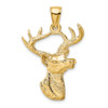 Lex & Lu 14k Yellow Gold 2D Deer Head Profile Charm - Lex & Lu