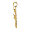 Lex & Lu 14k Yellow Gold 2D Deer Head Profile Charm - 2 - Lex & Lu