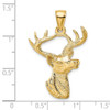 Lex & Lu 14k Yellow Gold 2D Deer Head Profile Charm - 3 - Lex & Lu
