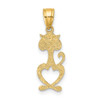 Lex & Lu 14k Yellow Gold Cut-Out and Engraved Cat Charm - 4 - Lex & Lu