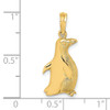 Lex & Lu 14k Yellow Gold 2D Polished and Engraved Penguin Charm - 3 - Lex & Lu