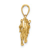 Lex & Lu 14k Yellow Gold 3D Elephant Profile w/Tusk Charm - 2 - Lex & Lu
