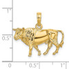 Lex & Lu 14k Yellow Gold 3D Bull w/Horns Charm - 3 - Lex & Lu