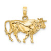 Lex & Lu 14k Yellow Gold 3D Bull w/Horns Charm - 4 - Lex & Lu