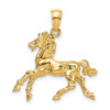 Lex & Lu 14k Yellow Gold 3D horse Trotting Charm - Lex & Lu