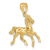 Lex & Lu 14k Yellow Gold 3D horse Trotting Charm - 5 - Lex & Lu