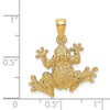 Lex & Lu 14k Yellow Gold 2D Textured Frog Charm LALK6553 - 4 - Lex & Lu