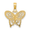 Lex & Lu 14k Yellow Gold Polished Butterfly Charm - 4 - Lex & Lu